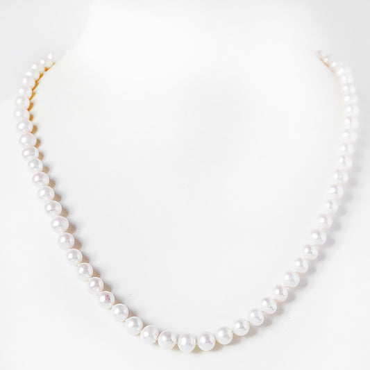 6-7mm White Fresh Water Pearl Necklace