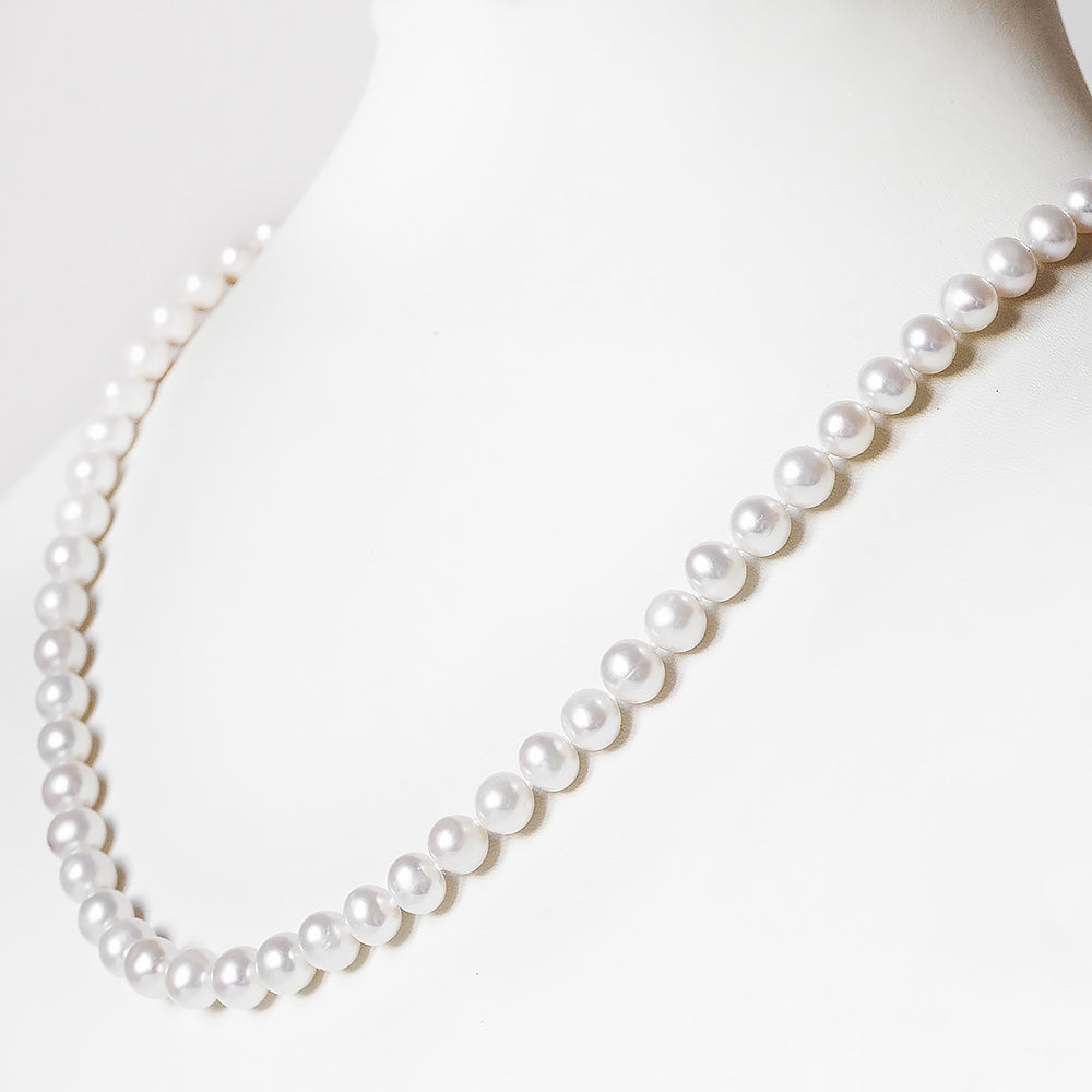 6-7mm White Fresh Water Pearl Necklace