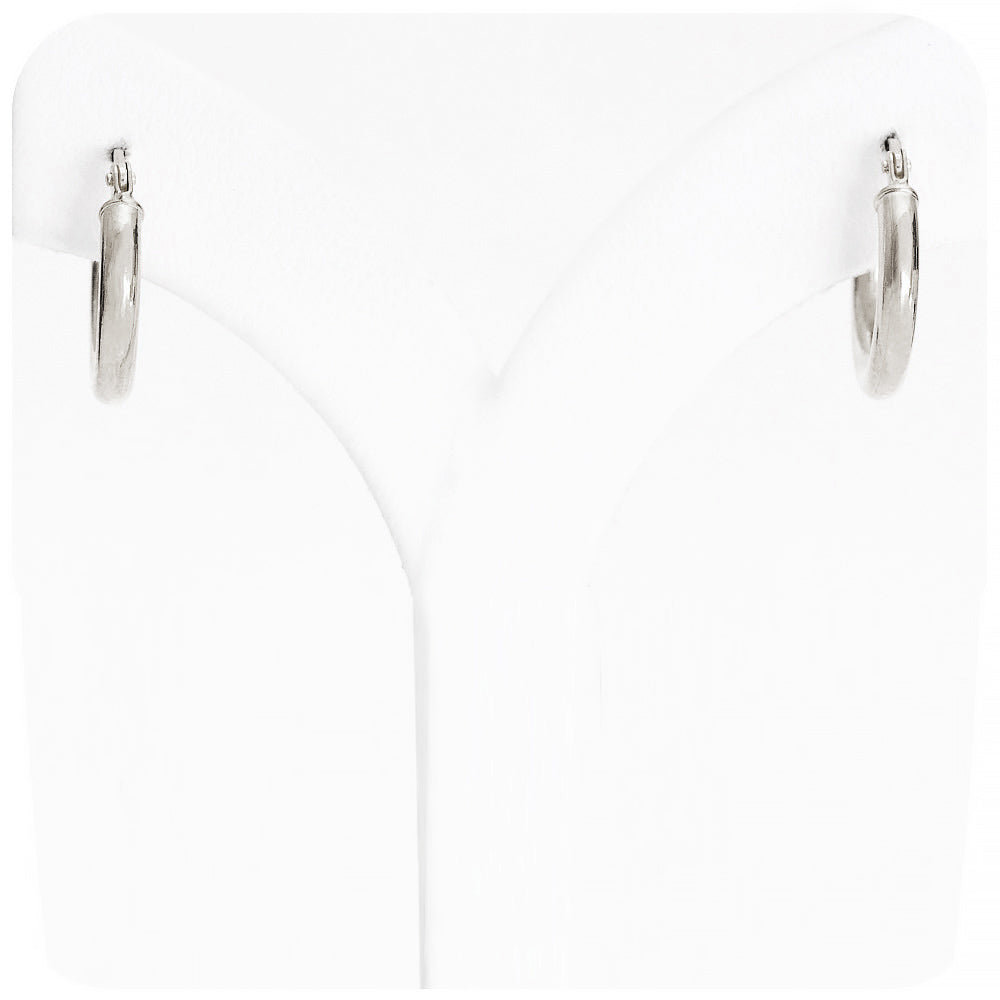 White Gold Huggie Hoop Earrings - Victoria's Jewellery