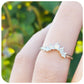 Round cut Moissanite crown wishbone style wedding ring - Victoria's Jewellery