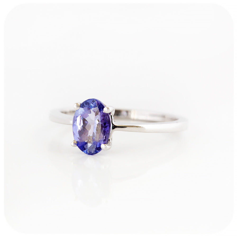 Oval cut Tanzanite Solitaire Ring - Victoria's Jewellery