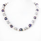 8-10mm White, Grey and Peacock Fresh Water Pearl Necklace