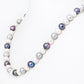 8-10mm White, Grey and Peacock Fresh Water Pearl Necklace
