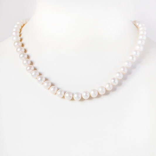 7.5-8mm White Fresh Water Pearl Necklace