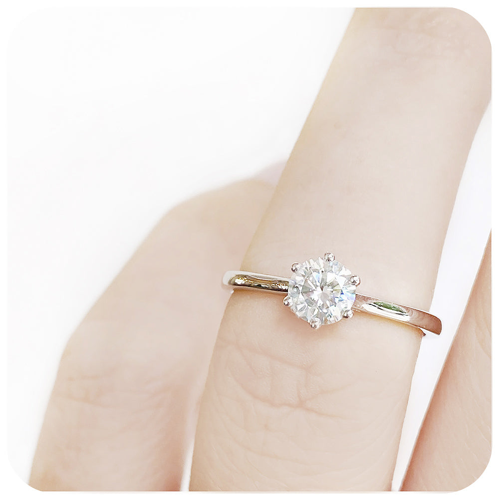 Brilliant cut Lab Grown Diamond Solitaire Engagement Ring - Victoria's Jewellery