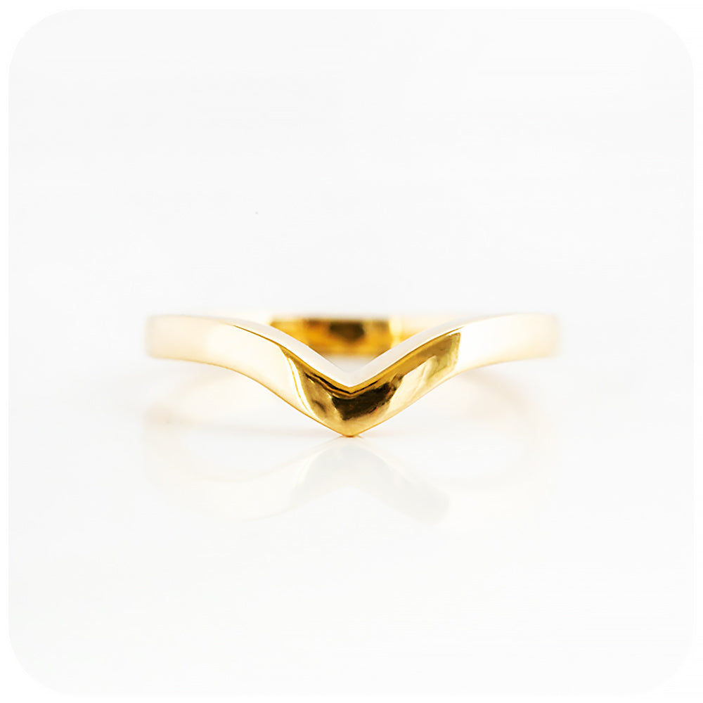 Yellow Gold Wishbone style wedding ring - Victoria's Jewellery