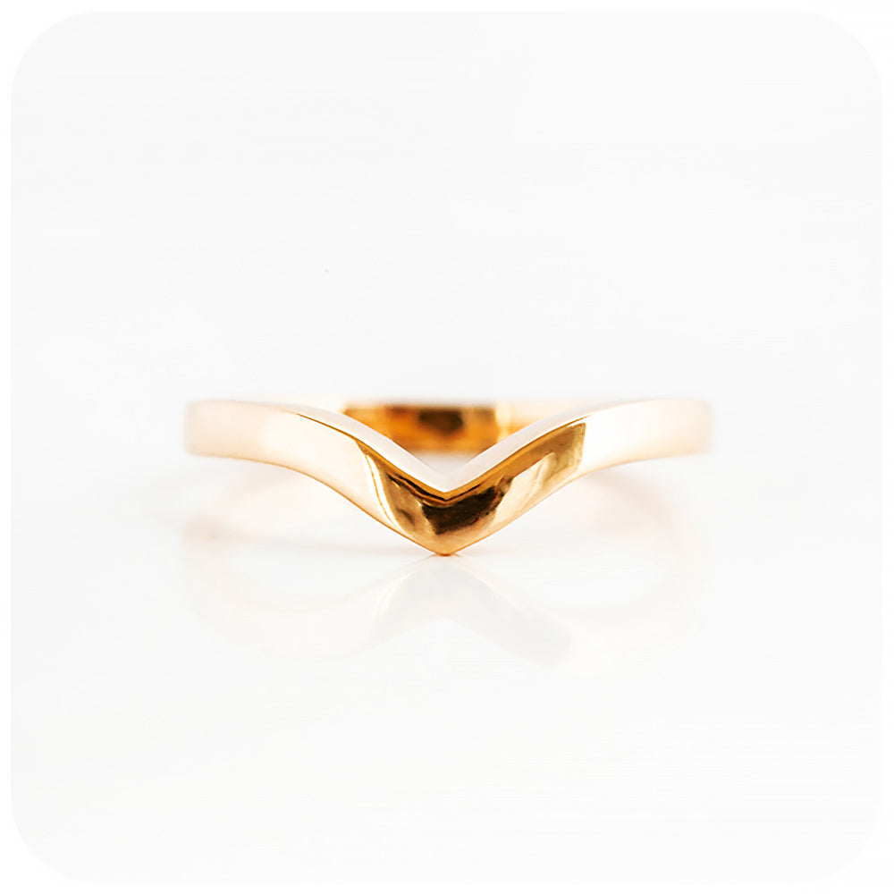 Rose Gold Wishbone style wedding ring - Victoria's Jewellery