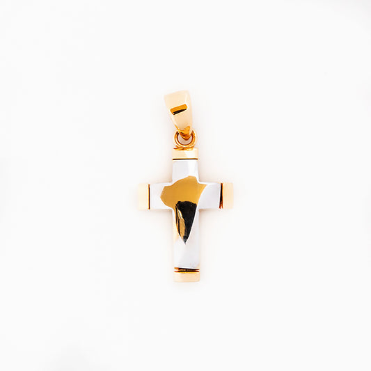 Yellow and White Gold Cross Pendant
