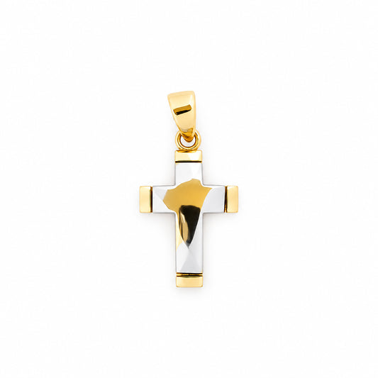 Yellow and White Gold Cross Pendant