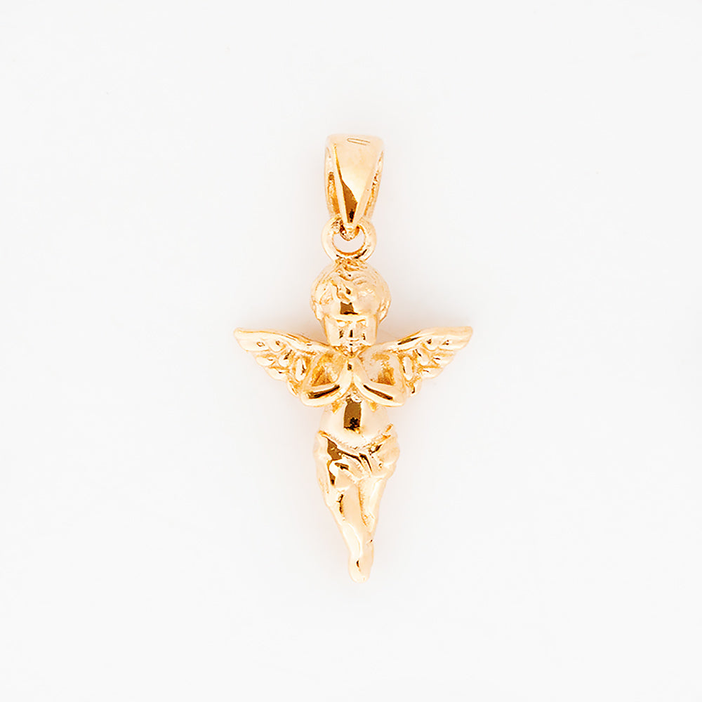 Yellow Gold Angel Pendant - Victoria's Jewellery
