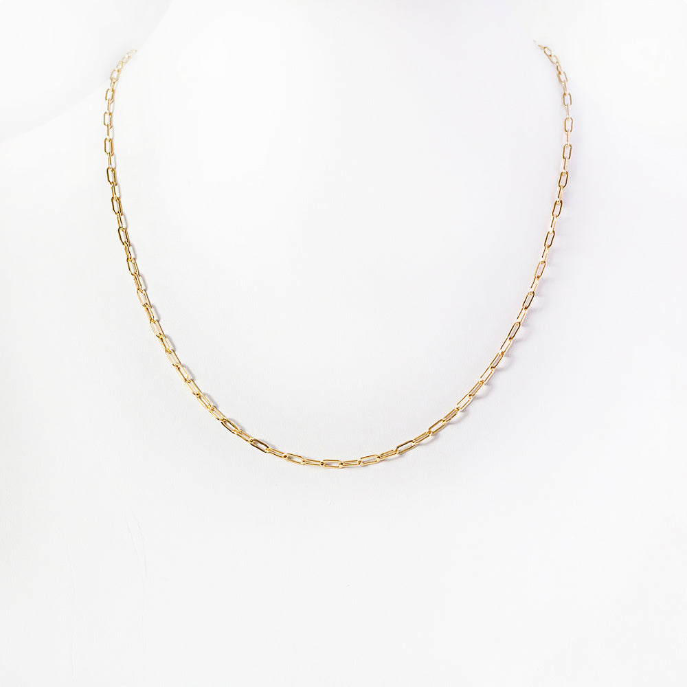 9k Yellow Gold Baby Paper Clip Chain - Victoria's Jewellery