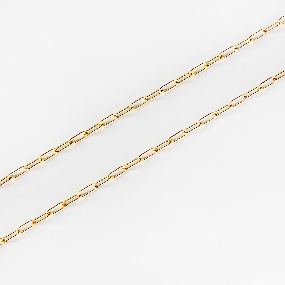 9k Yellow Gold Baby Paper Clip Chain - Victoria's Jewellery