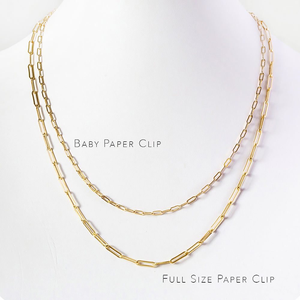 9k Yellow Gold Baby Paper Clip Chain - Victoria's Jewellery