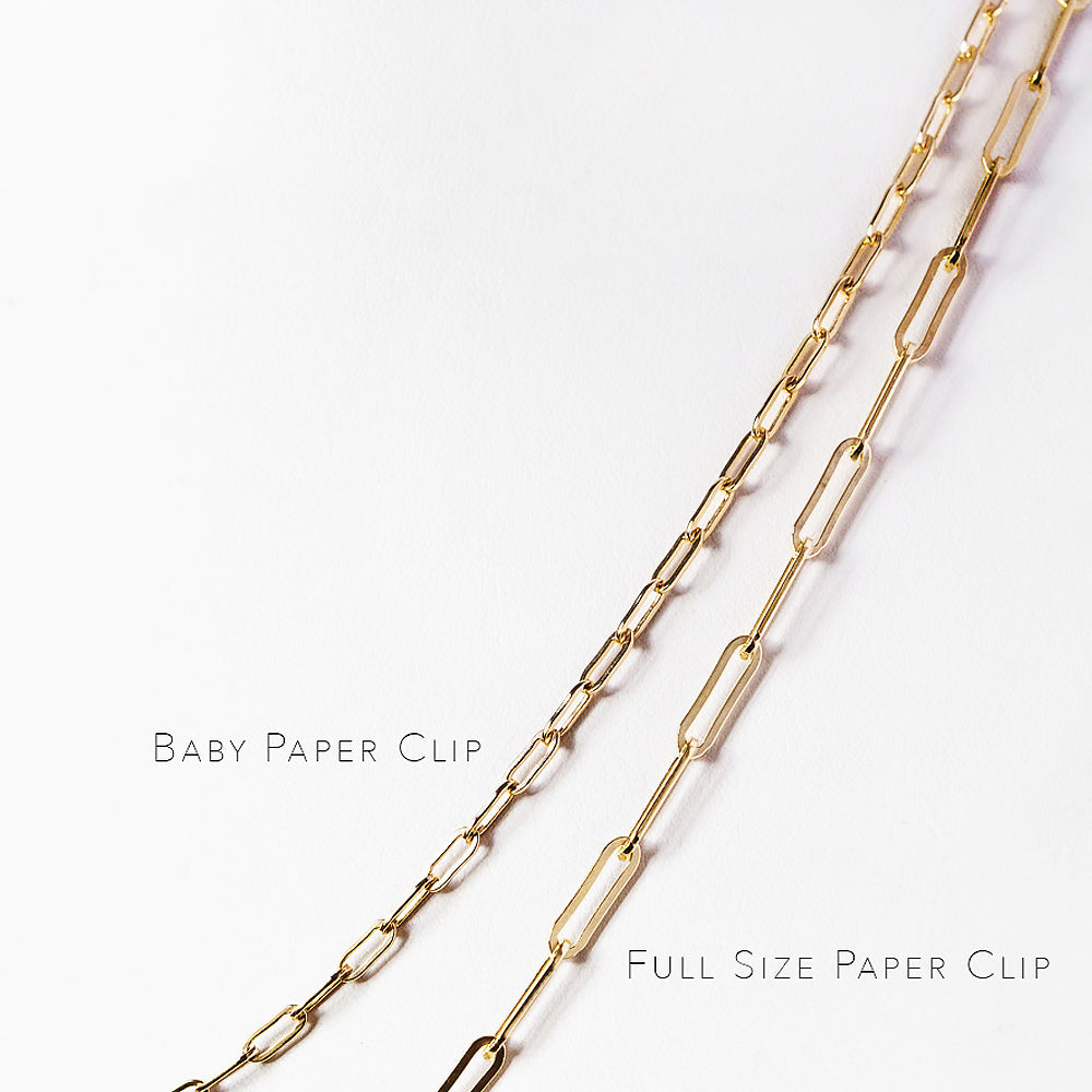 9k Yellow Gold Baby Paper Clip Chain - Victoria's Jewellery
