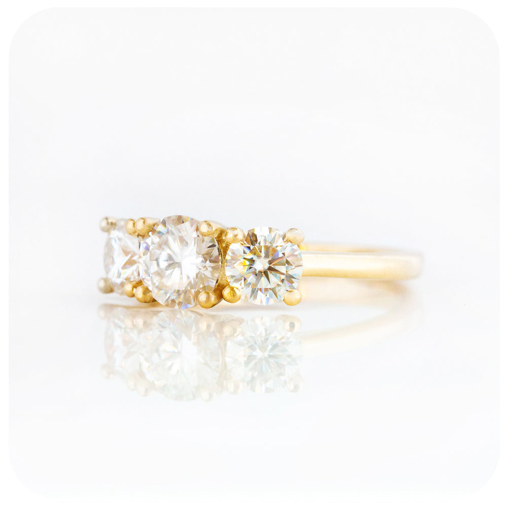 Brilliant cut Lab Grown Diamond Trilogy Engagement Ring - Victoria's Jewellery