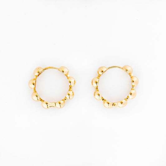 Bubble Hoop Earrings in Yellow Gold