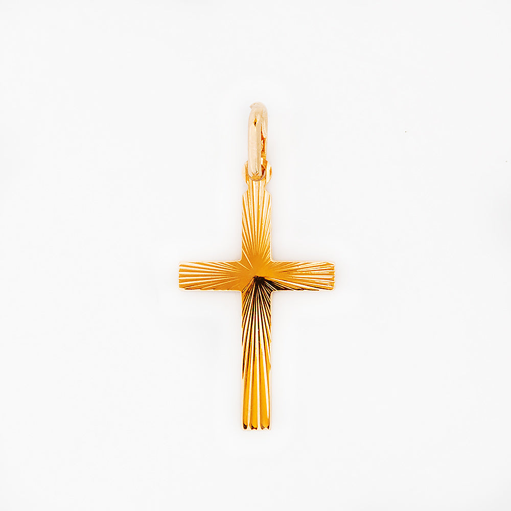Yellow Gold Detailed Cross Pendant