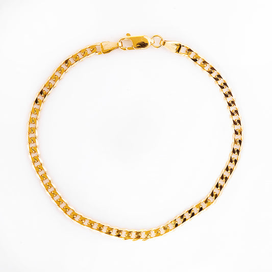 Yellow Gold Curb Bracelet - 19cm