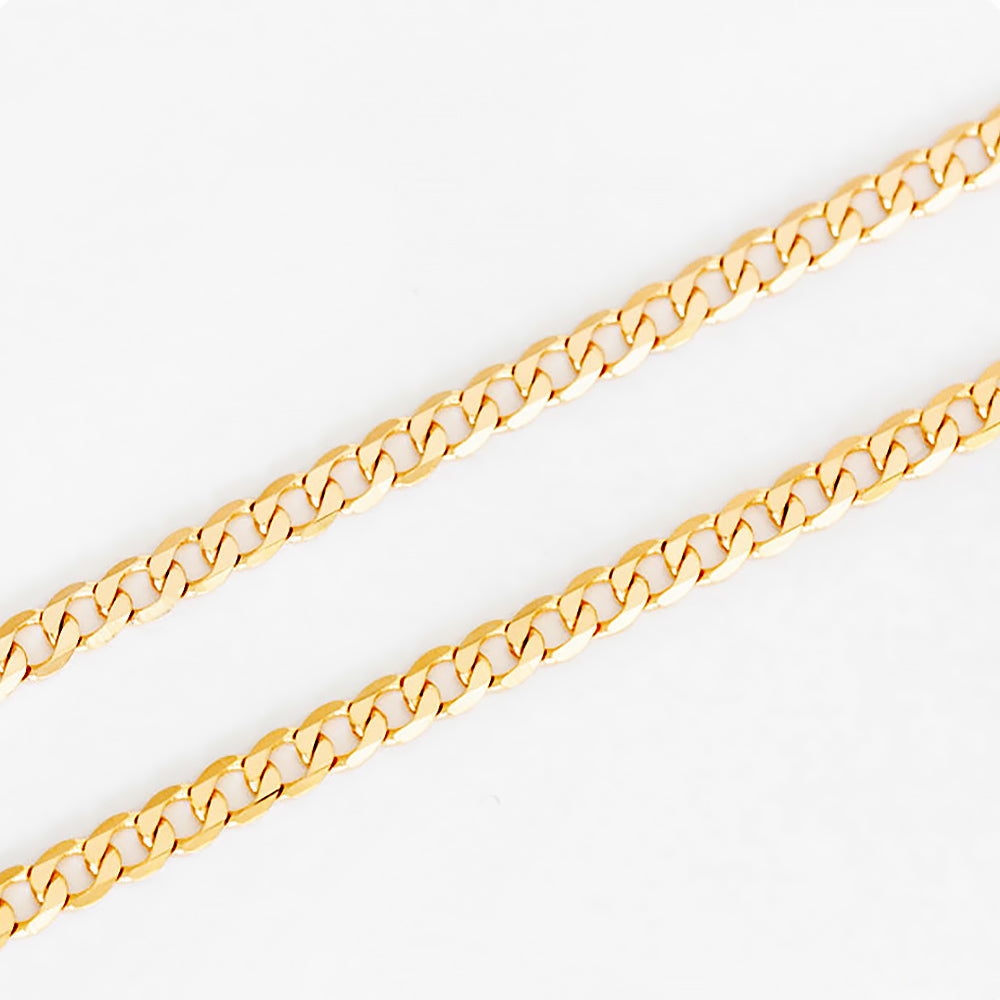 Yellow Gold Curb Chain - 3mm - Victoria's Jewellery