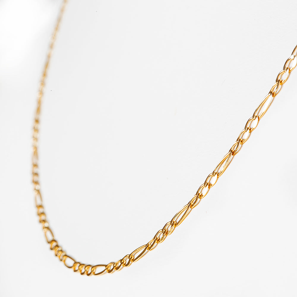 Figaro Chain in Yellow Gold - 45cm