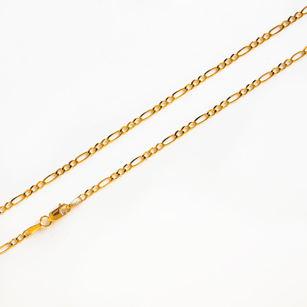 Figaro Chain in Yellow Gold - 45cm