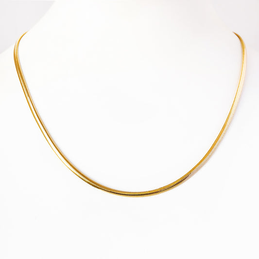 Flat Snake Chain in Yellow Gold - 45cm