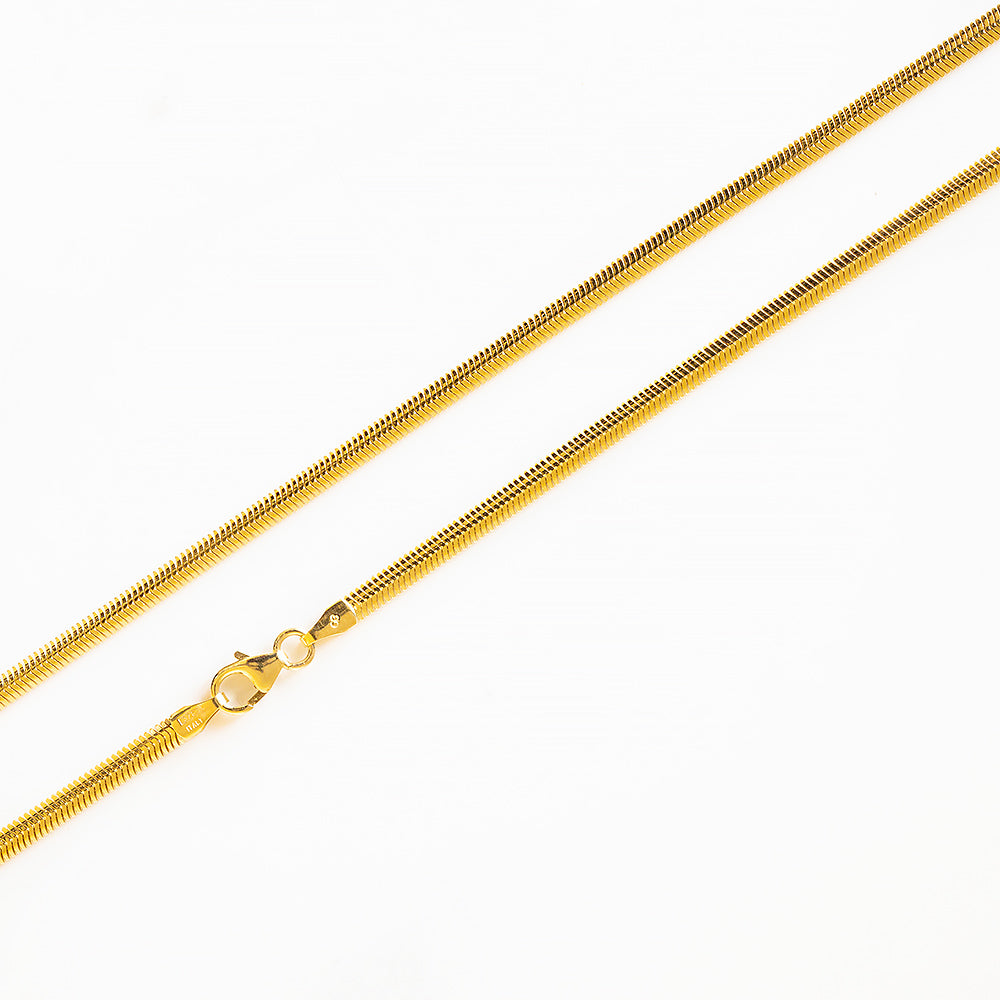Flat Snake Chain in Yellow Gold - 45cm