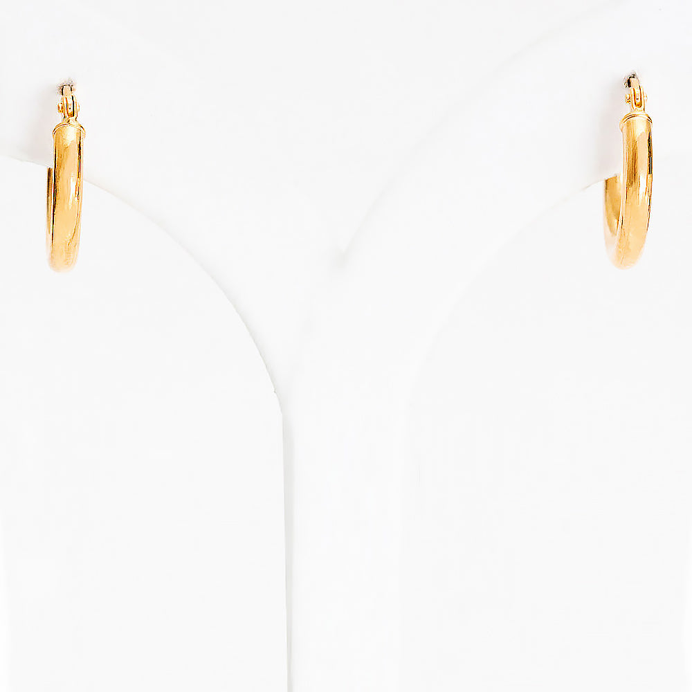 Yellow Gold Hoop Earrings - 10mm - Victoria's Jewellery