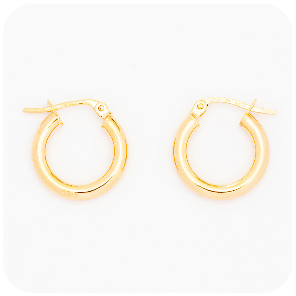 Yellow Gold Huggie Hoop Earrings - Victoria's Jewellery
