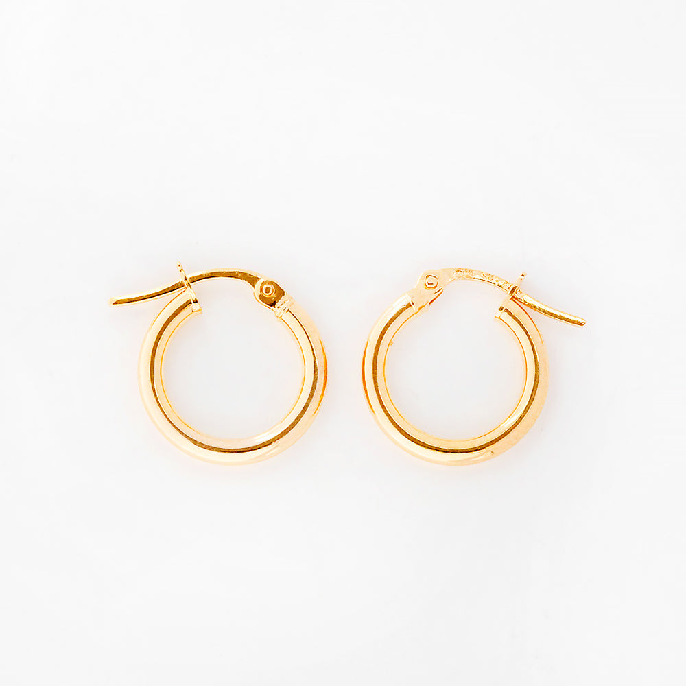 9k Yellow Gold Hoop Earrings - 15mm - Victoria's Jewellery