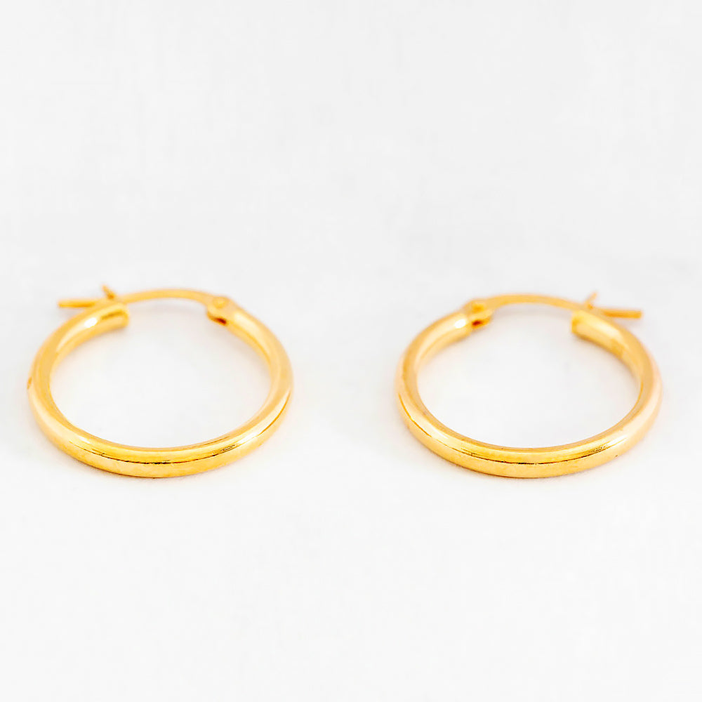9k Yellow Gold Hoop Earring - 20mm - Victoria's Jewellery