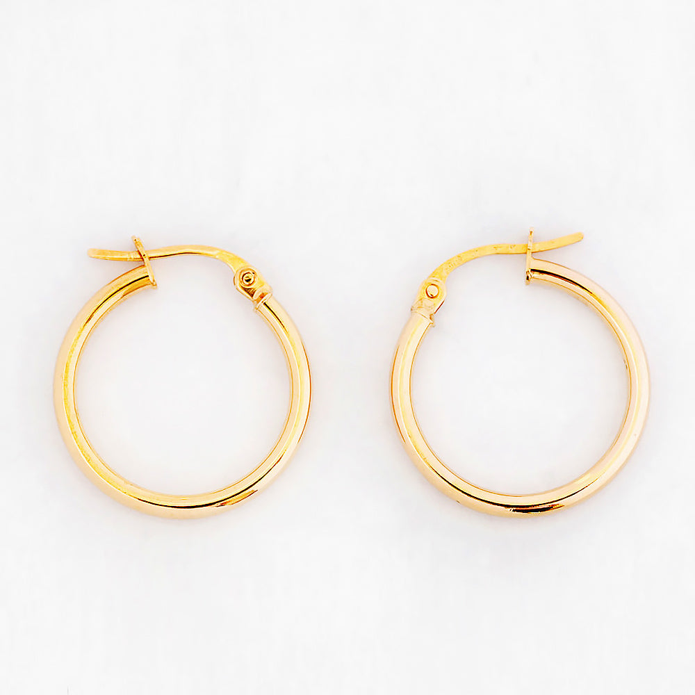 9k Yellow Gold Hoop Earring - 20mm - Victoria's Jewellery