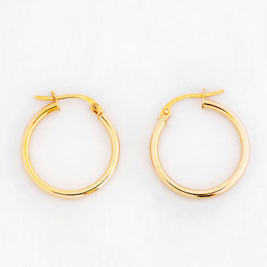 9k Yellow Gold Hoop Earring - 20mm - Victoria's Jewellery