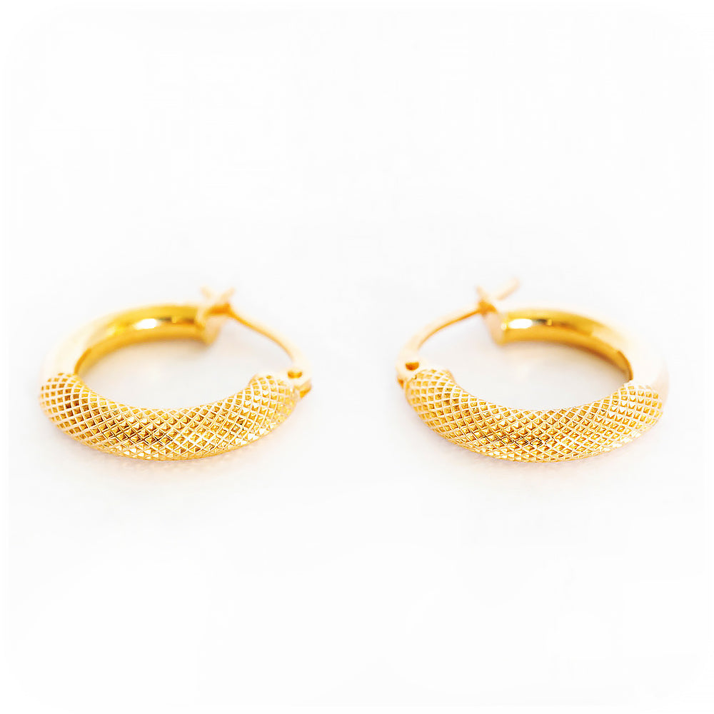 The Weave, 9k Yellow Gold Hoop Earring - Victoria's Jewellery