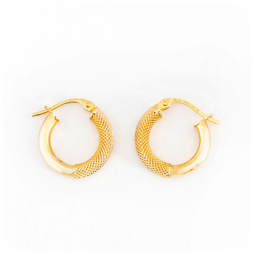 The Weave, 9k Yellow Gold Hoop Earring - Victoria's Jewellery