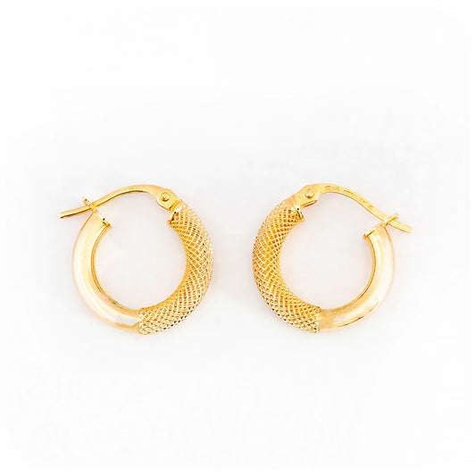 The Weave, 9k Yellow Gold Hoop Earring - Victoria's Jewellery