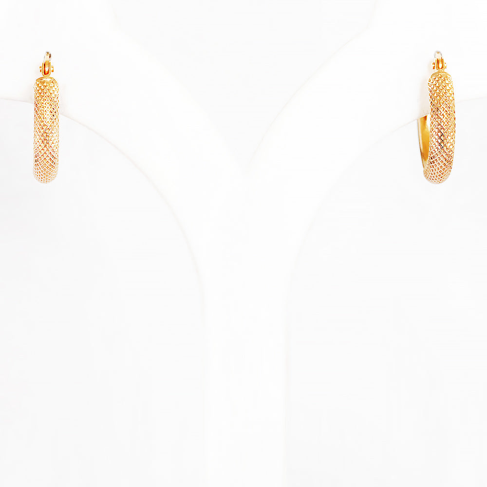 The Weave, 9k Yellow Gold Hoop Earring - Victoria's Jewellery