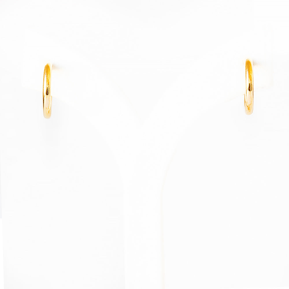 10mm Hoop Stud Earring in Yellow Gold
