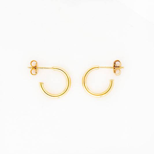 10mm Hoop Stud Earring in Yellow Gold
