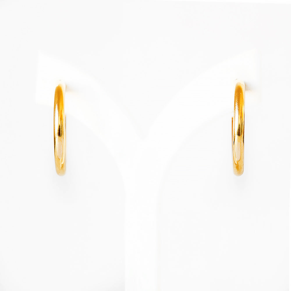 20mm Hoop Stud Earring in Yellow Gold
