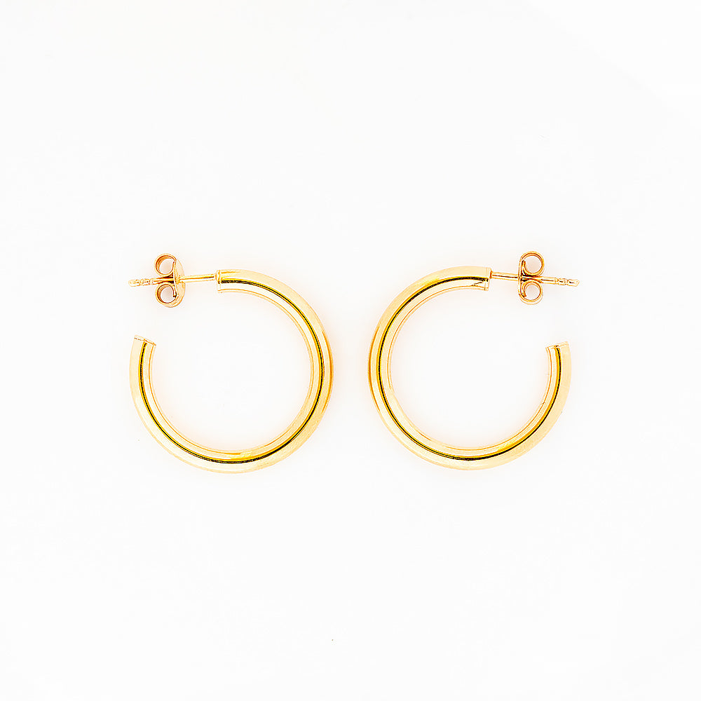 20mm Hoop Stud Earring in Yellow Gold