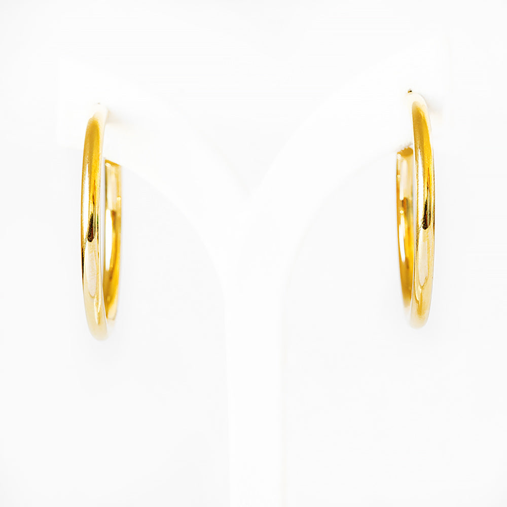 30mm Hoop Stud Earring in Yellow Gold