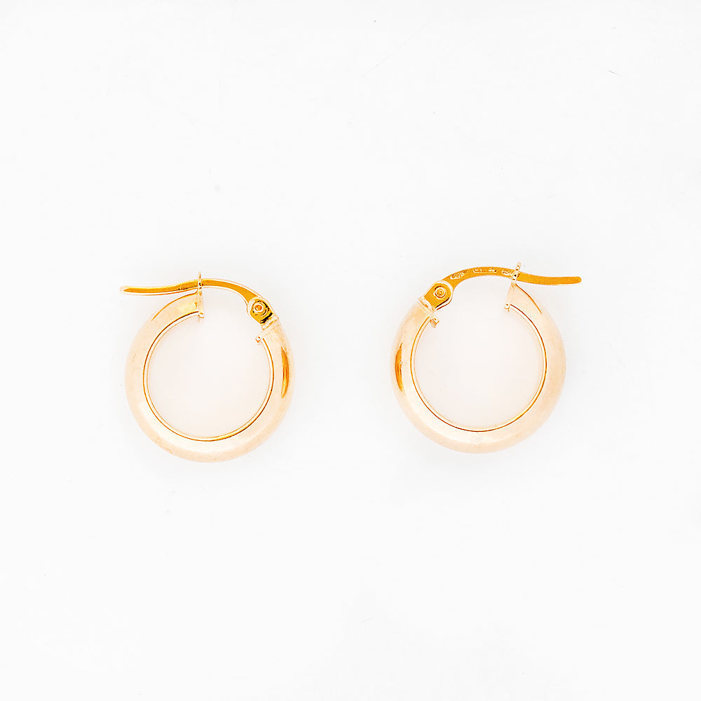 Yellow Gold Hoop Earring - 16mm