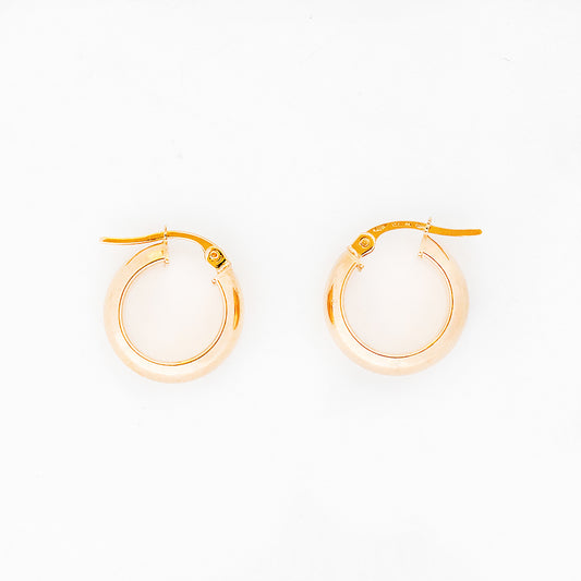 Yellow Gold Hoop Earring - 16mm