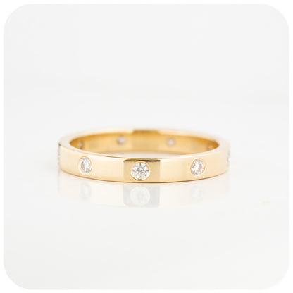 Diamond Half Eternity Wedding Band Ring in Gold - Victoria's Jewellery