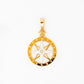 Yellow and White gold Nautical Compass Pendant