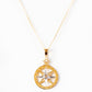 Yellow and White gold Nautical Compass Pendant