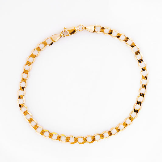 Open Curb Bracelet in Yellow Gold - 19cm