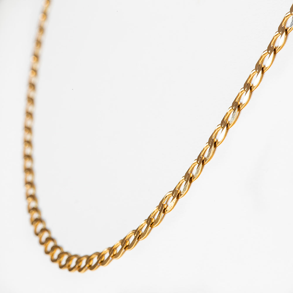 Open Curb Chain in Yellow Gold - 50cm