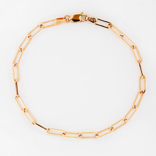 9k Yellow Gold Paper Clip Bracelet - Victoria's Jewellery